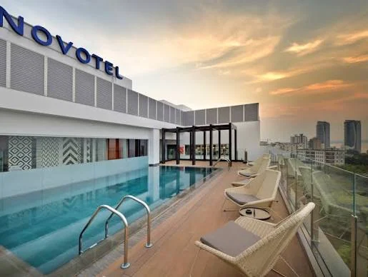 Novotel rooftop pool in Kinshasa