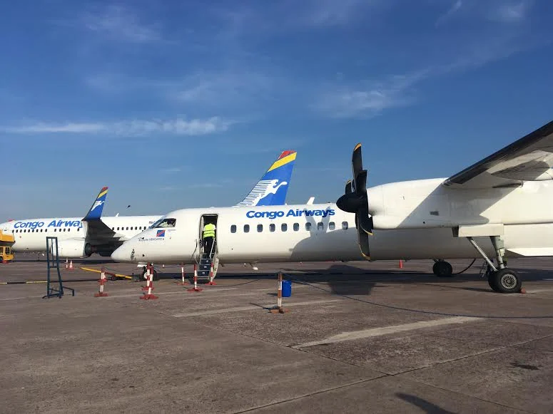 Congo Airways aircraft on the runway